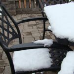 Patio furniture in the snow